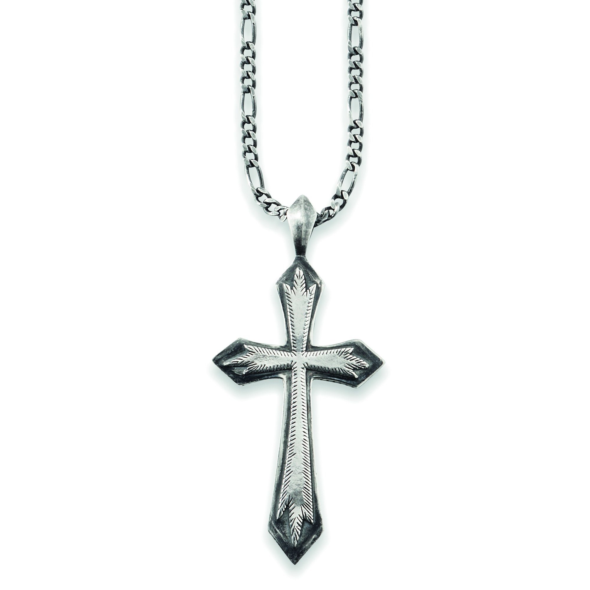 CAÏ Kette mit Anhänger 925/- Sterling Silber rhodiniert Kreuz | Silberketten