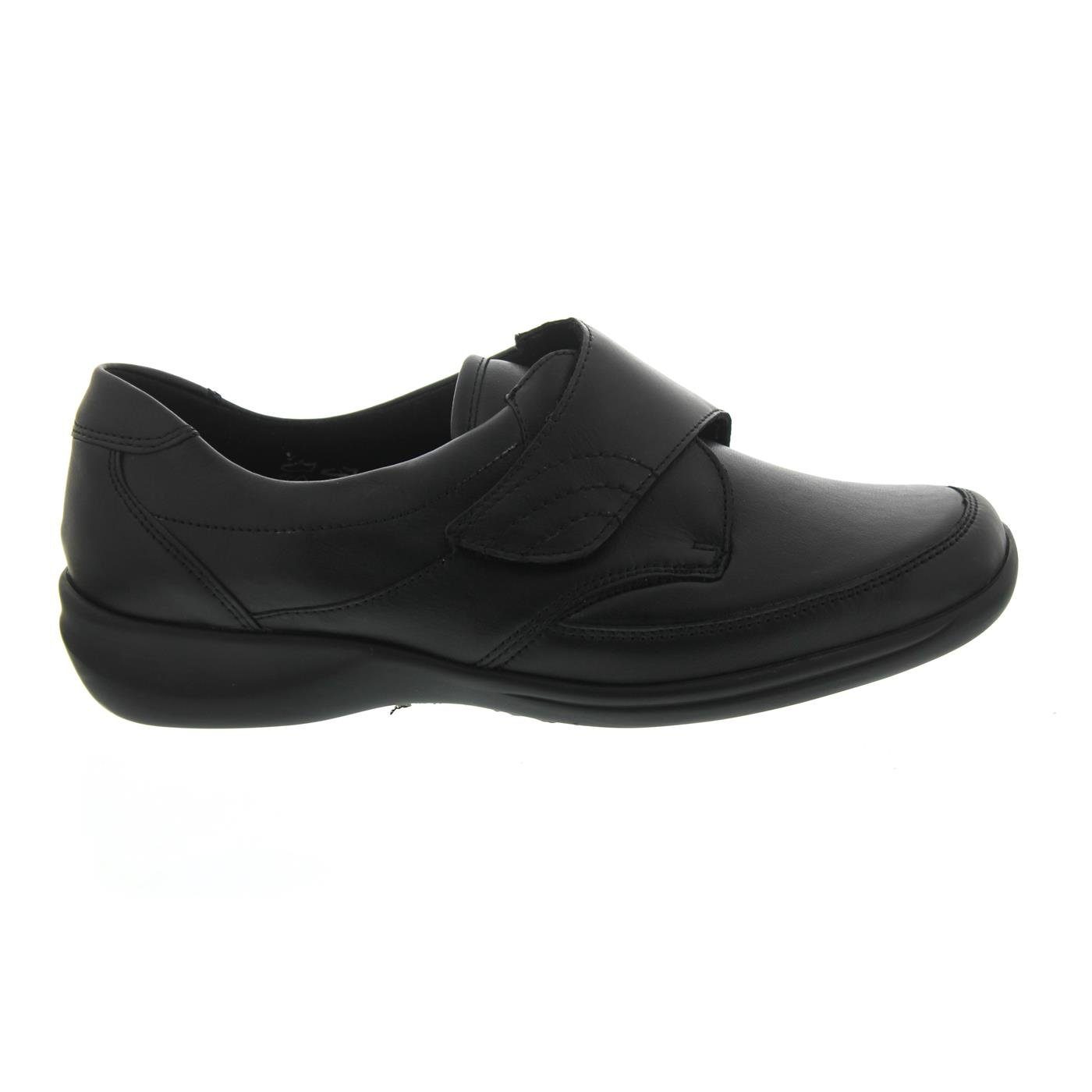 Waldläufer Millu-S, Ortho-Tritt, Glattleder / Stretch, schwarz, Weite Klettschuh