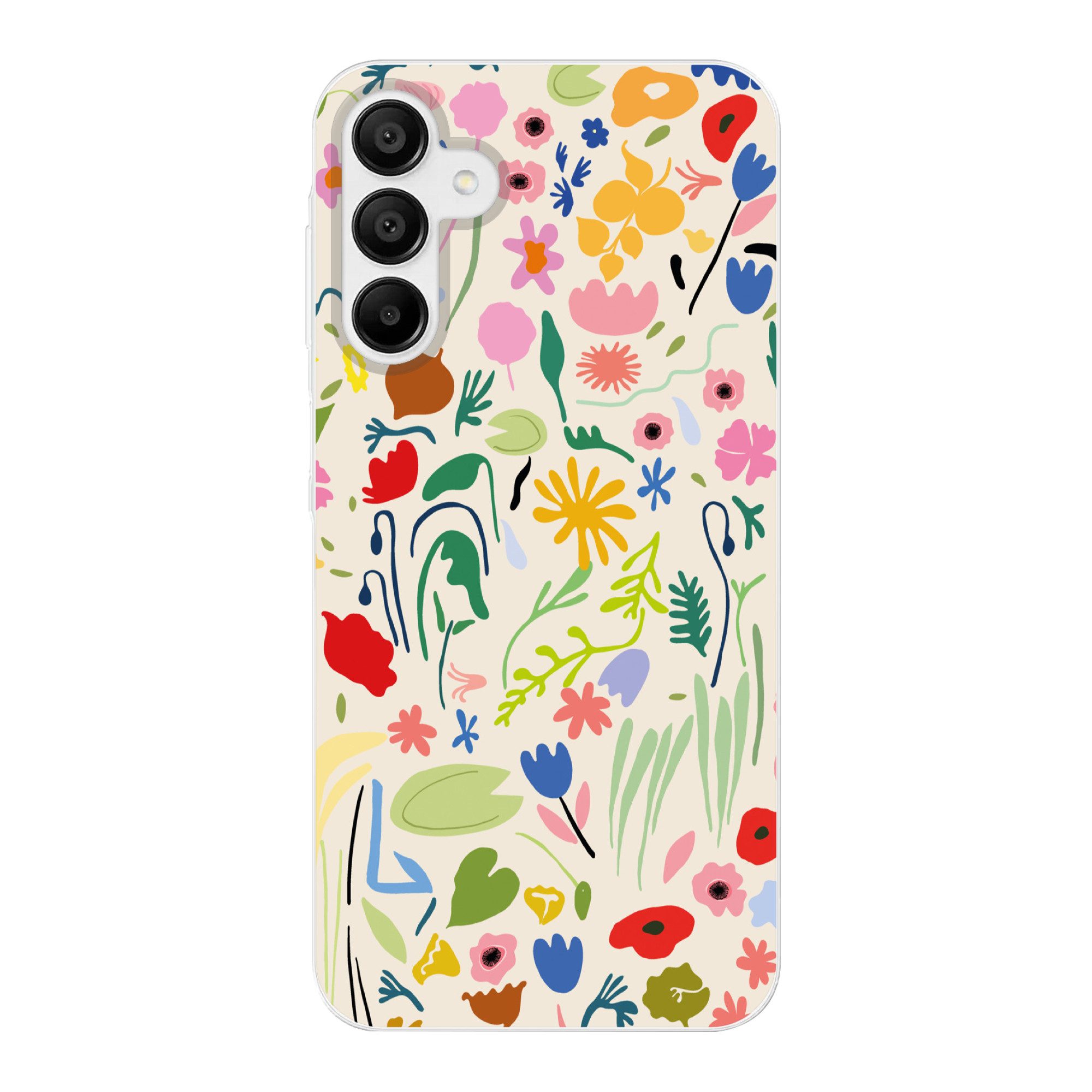MuchoWow Handyhülle für Samsung Galaxy A15 Blumen - Muster - Pflanzen, Smartphone-Bumper, Print, Handy Schutzhülle Dünn