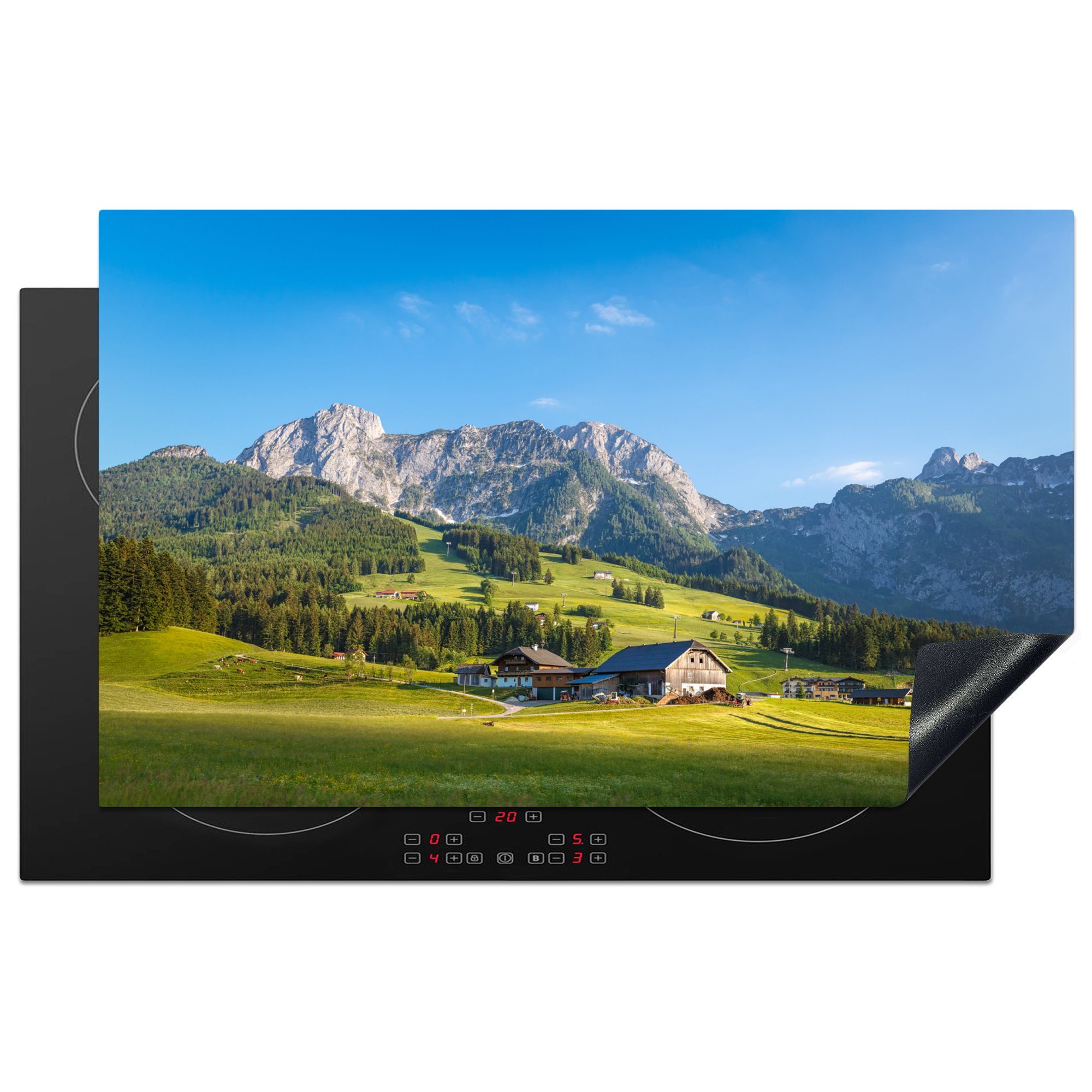 MuchoWow Herdblende-/Abdeckplatte Berg - Himmel Ceranfeldabdeckung für Vinyl, die Induktionsmatte tlg), - 85x52 (1 küche, cm, Wald