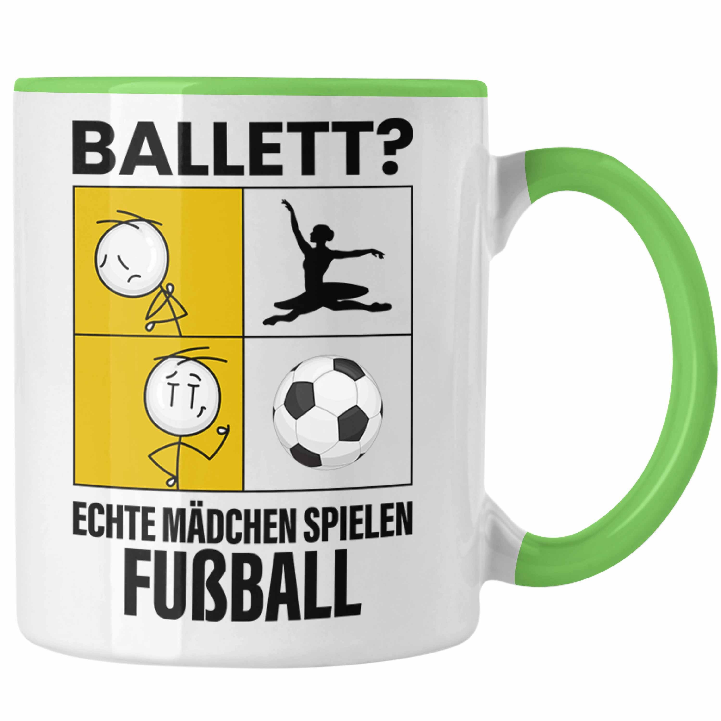 Spielen Fußball Mädchen Tasse Frauen Echte Mädchen Fuss Grün Tasse Trendation Geschenk Sport