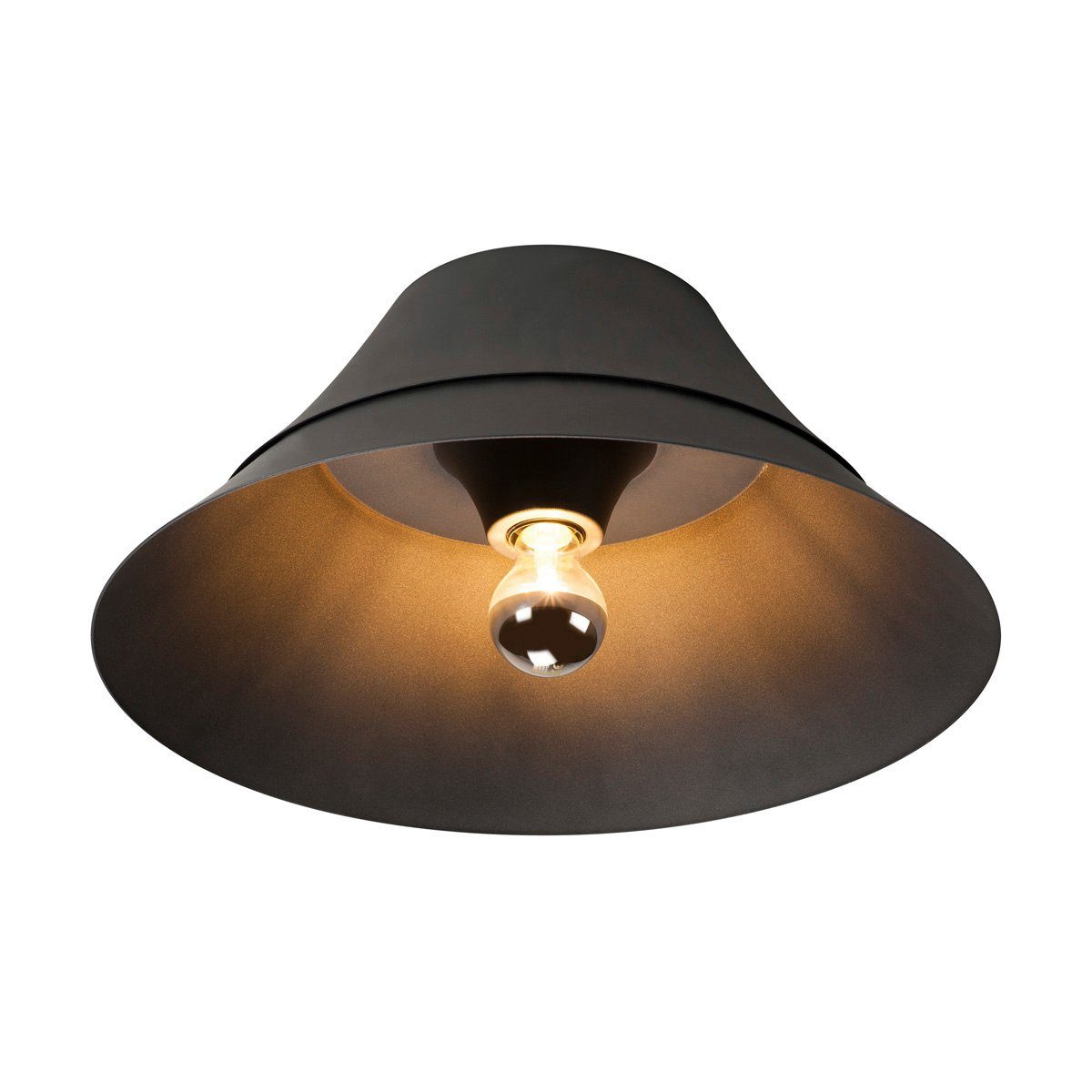 SLV Deckenleuchte Deckenaufbauleuchte Bato in Schwarz E27 450mm, keine Angabe, Leuchtmittel enthalten: Nein, warmweiss, Deckenlampe, Deckenbeleuchtung, Deckenlicht