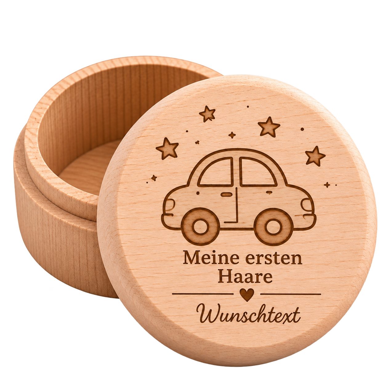 LaGravu Geschenkbox Personalisierte Erinnerungsdose aus Holz für Zähne Haare Kleinkinder, Individuell personalisiert mit Wunschtext
