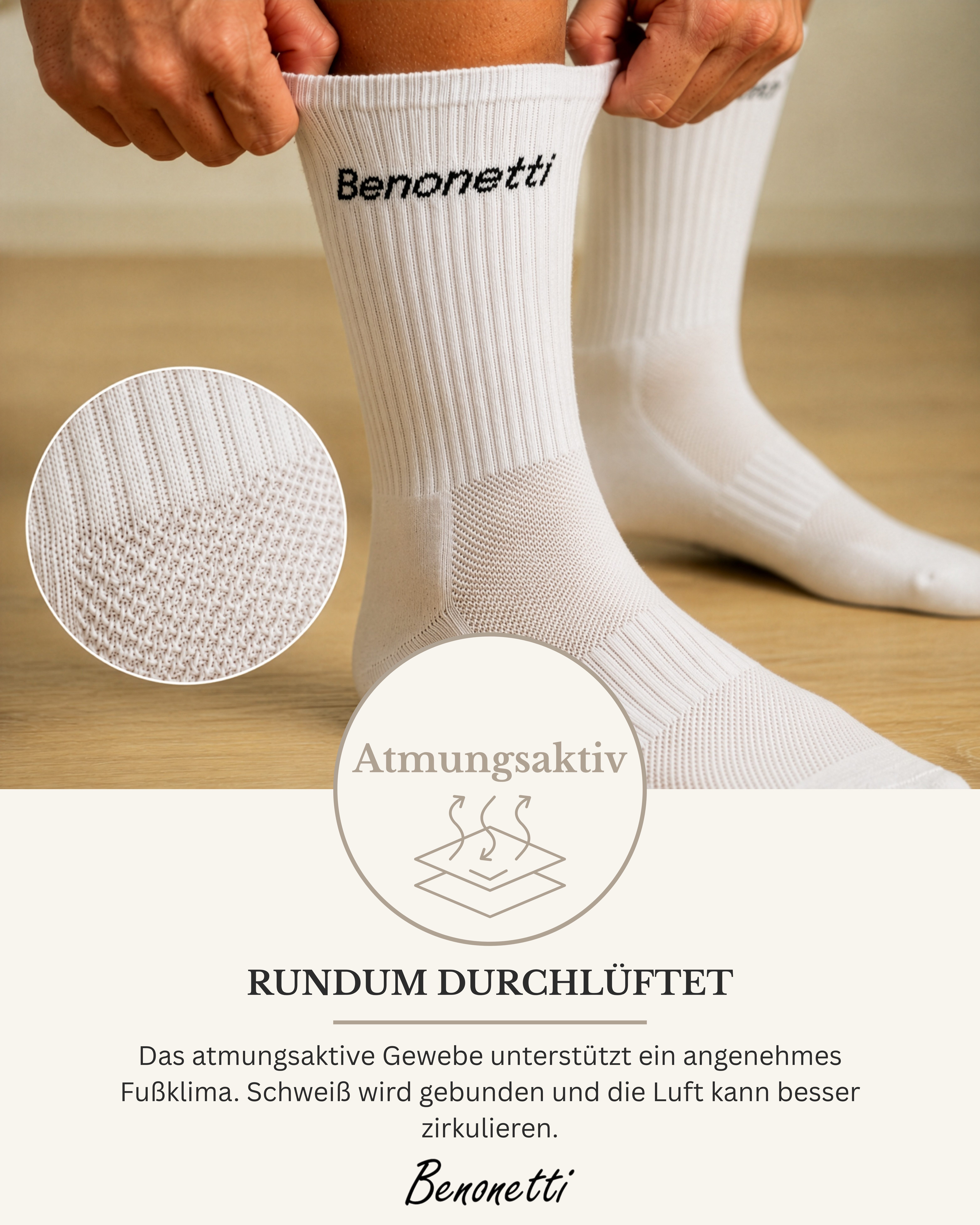 Benonetti Sneakersocken Damen & Herren aus Baumwolle – kurze Socken mit Fersenschutz (Packung, 6-Paar) Atmungsaktiv, Klimaregulierend, Schweißhemmend – Bild 3 von 5