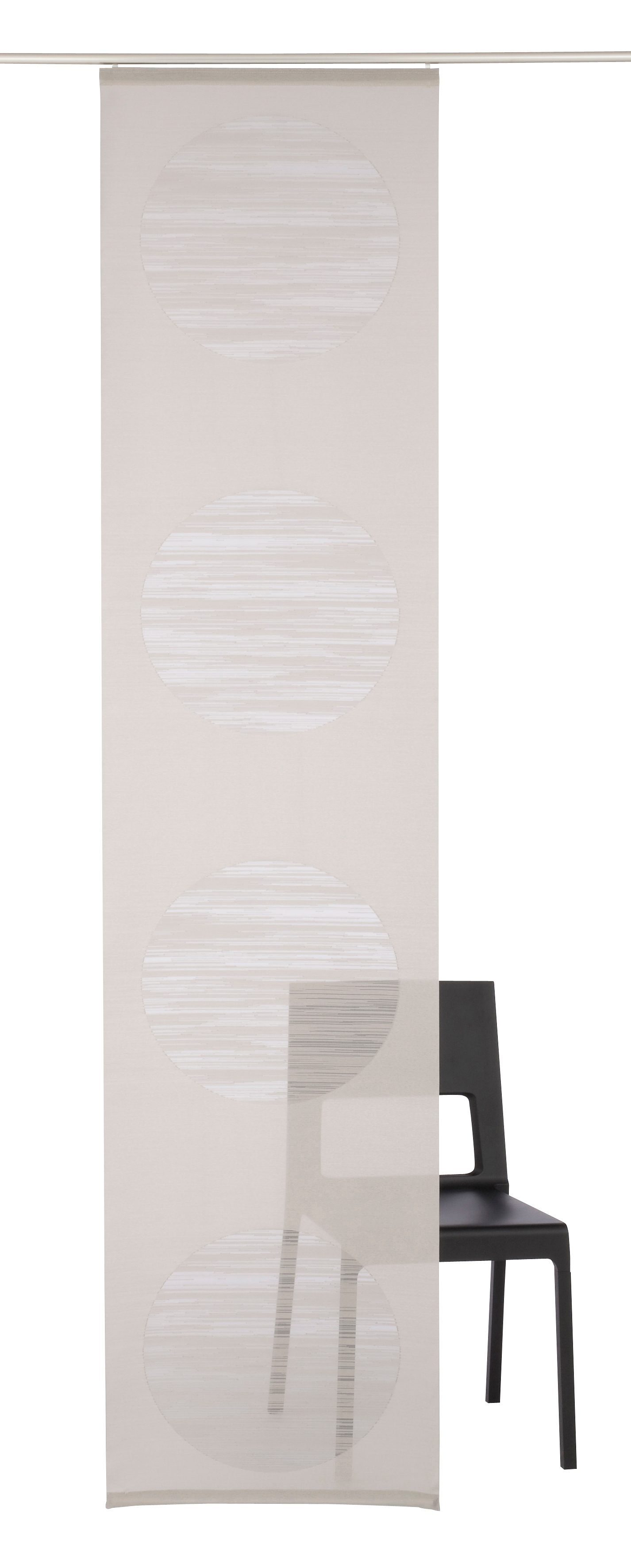 Schiebegardine Padova, Neutex for you!, Klettband (1 St), halbtransparent, Scherli, inkl. Befestigungszubehör, Breite: 57 cm grau