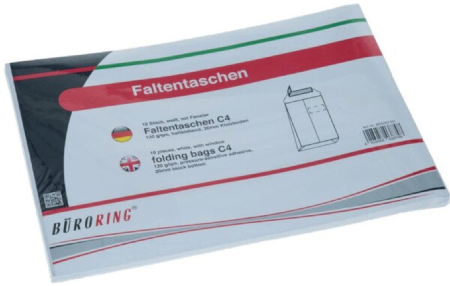 Versandtasche 10x Faltentaschen C4 m. Fenster HK weiß 120gr Umschläge Falte 20mm