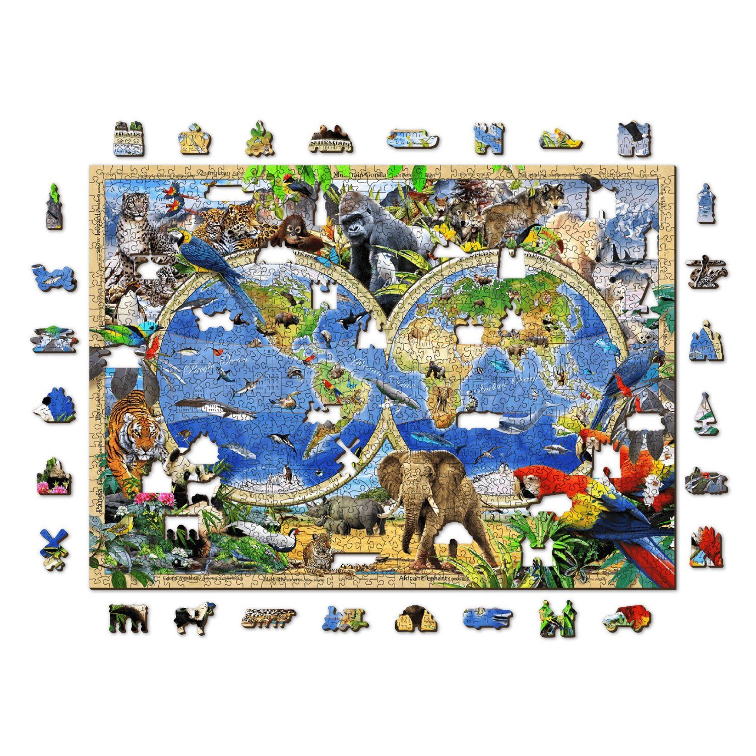 Puzzleteile der Puzzle Königreich Wooden WoodenCity Tiere 1010 City Holzpuzzle, 1010 Puzzle