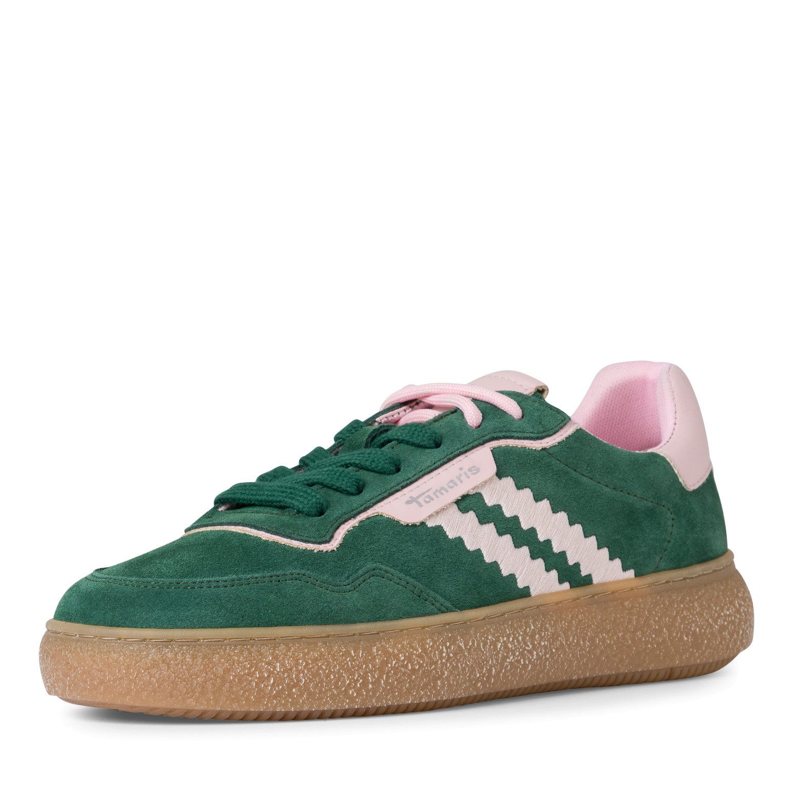 Tamaris Plateausneaker, Freizeitschuh, Halbschuh, Schnürschuh mit Kontrastbesatz