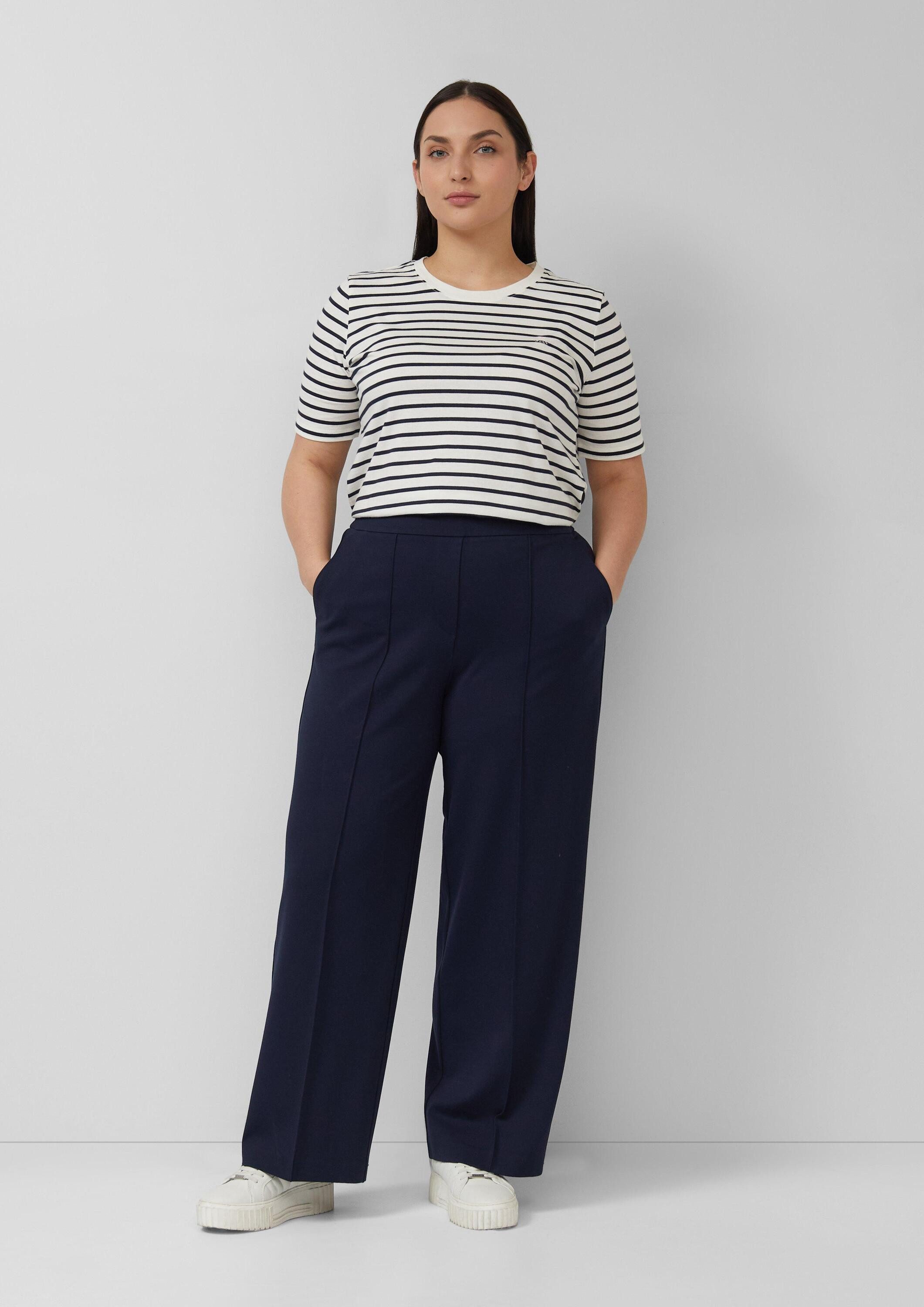 s.Oliver Chinos Hose Wide Leg Interlock-Hose mit Biesen