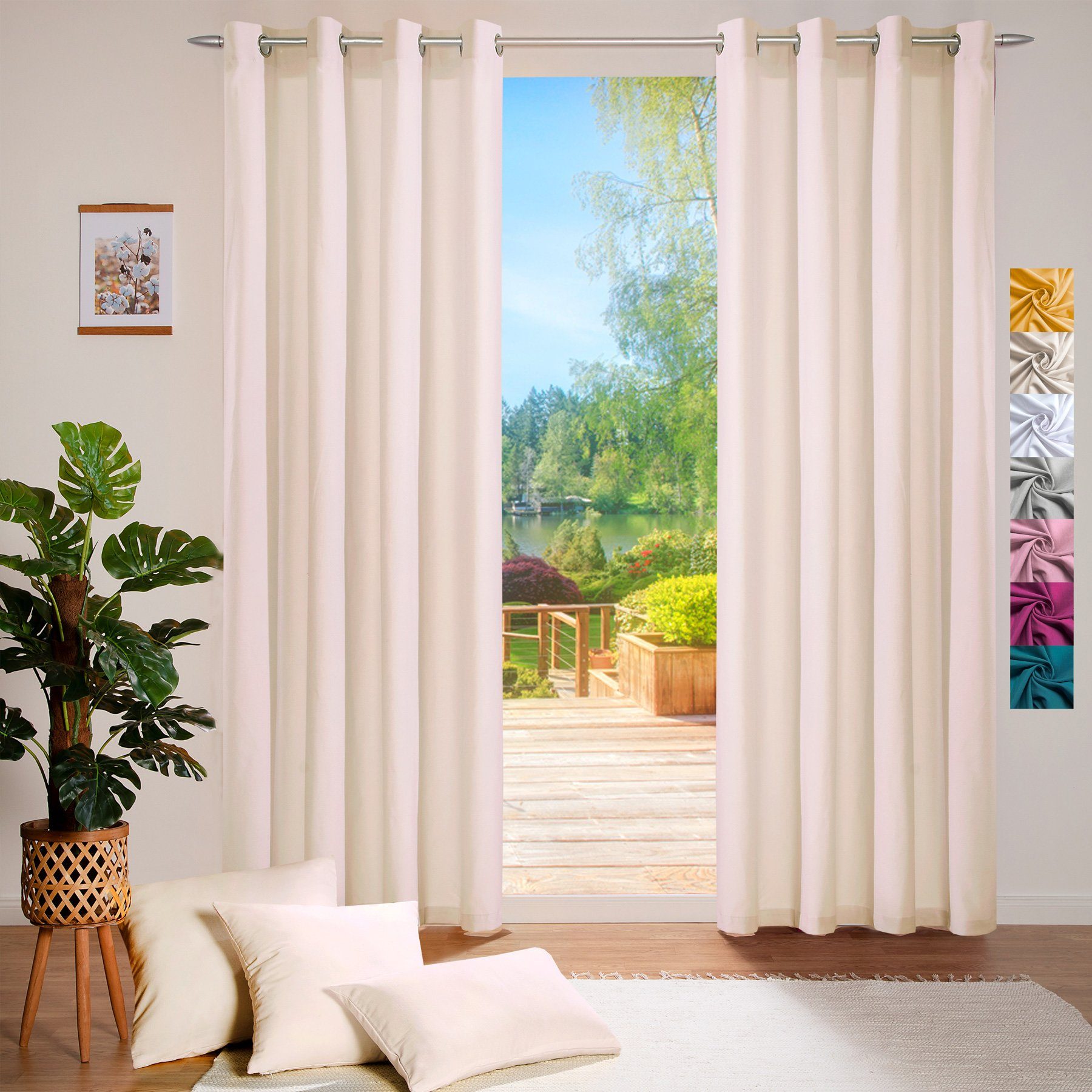 heimtexland Vorhang Dekoschal Baumwolle Vorhang Deko Gardine Ösenschal (1 S günstig online kaufen