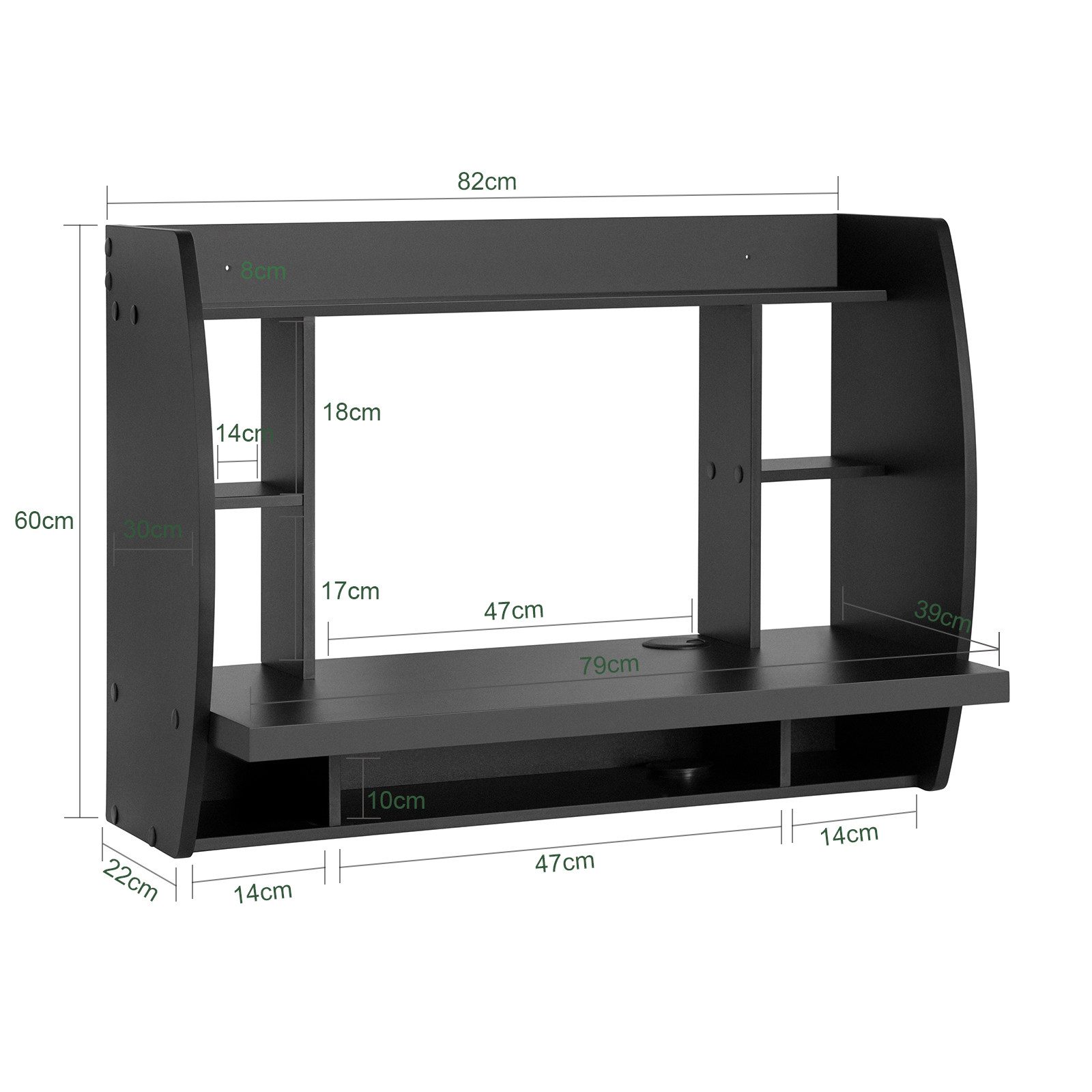 SoBuy Schreibtisch FWT18, Regal-Schreibtisch, Bürotisch, Laptoptisch, Wandtisch Wandschrank Computertisch Kinderschreibtisch – Bild 4 von 5