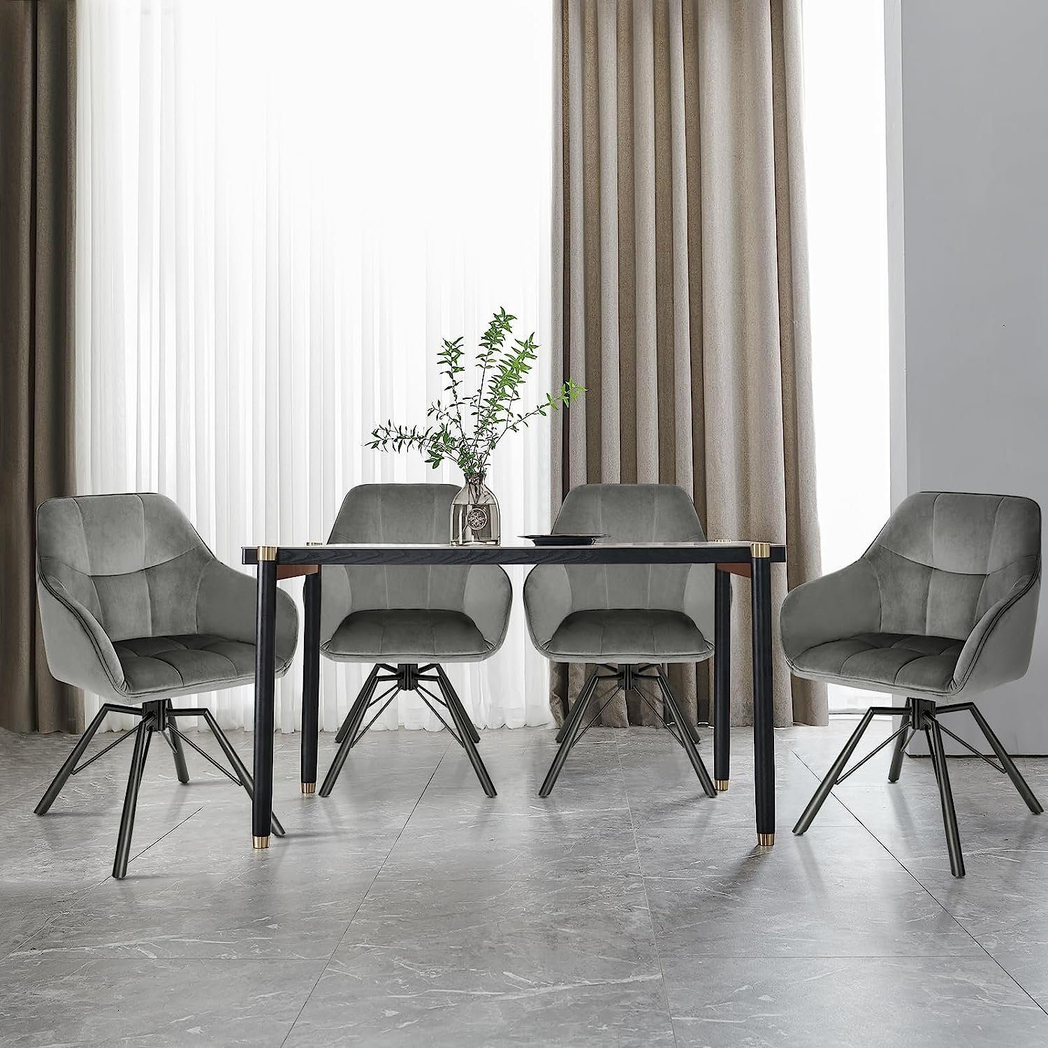 Woltu Polsterstuhl (6 St), drehbar Esszimmerstuhl mit Armlehnen Rückenlehne günstig online kaufen