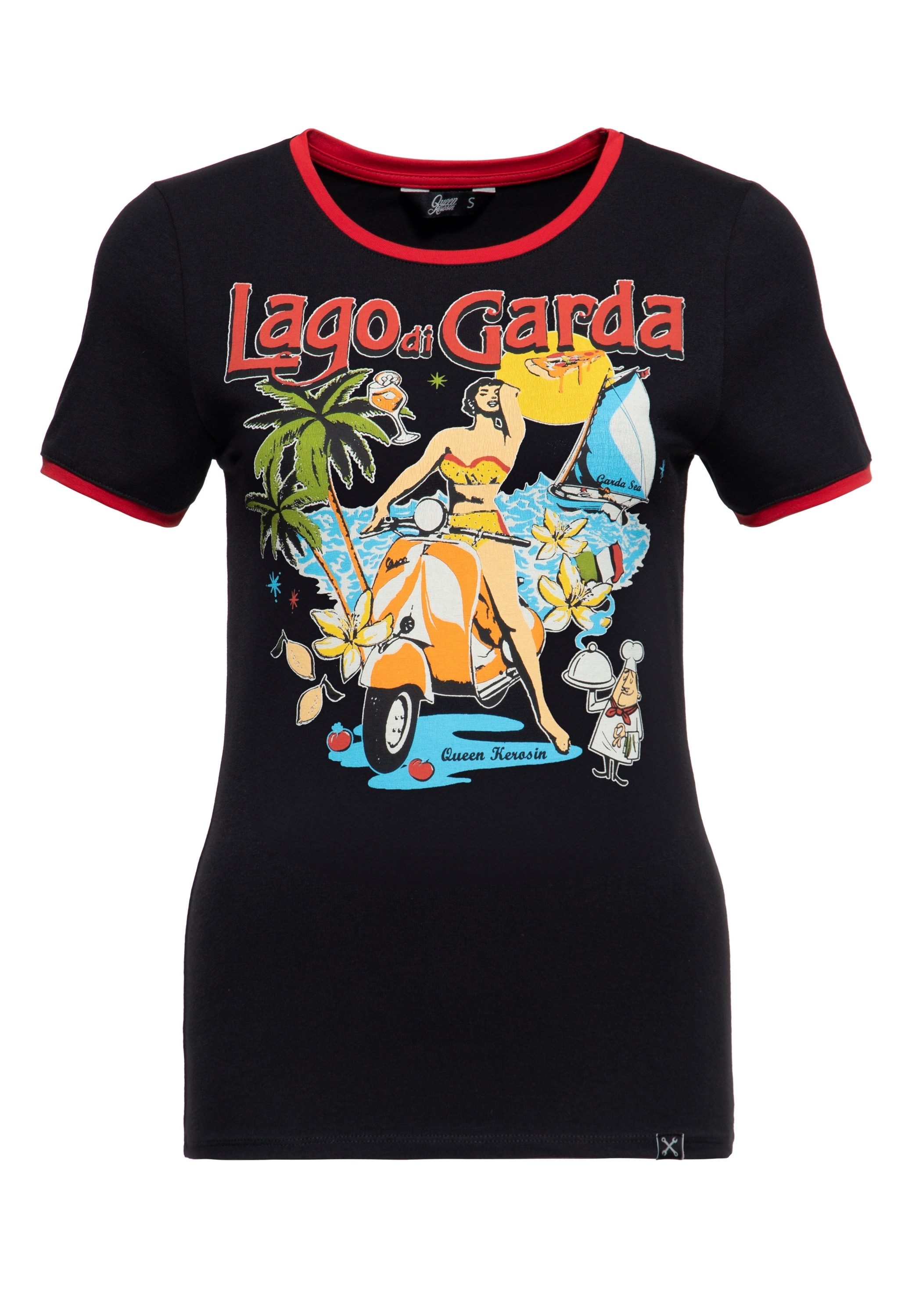 QueenKerosin Print-Shirt Lago di Garda (1-tlg) mit Gardasee-Artwork