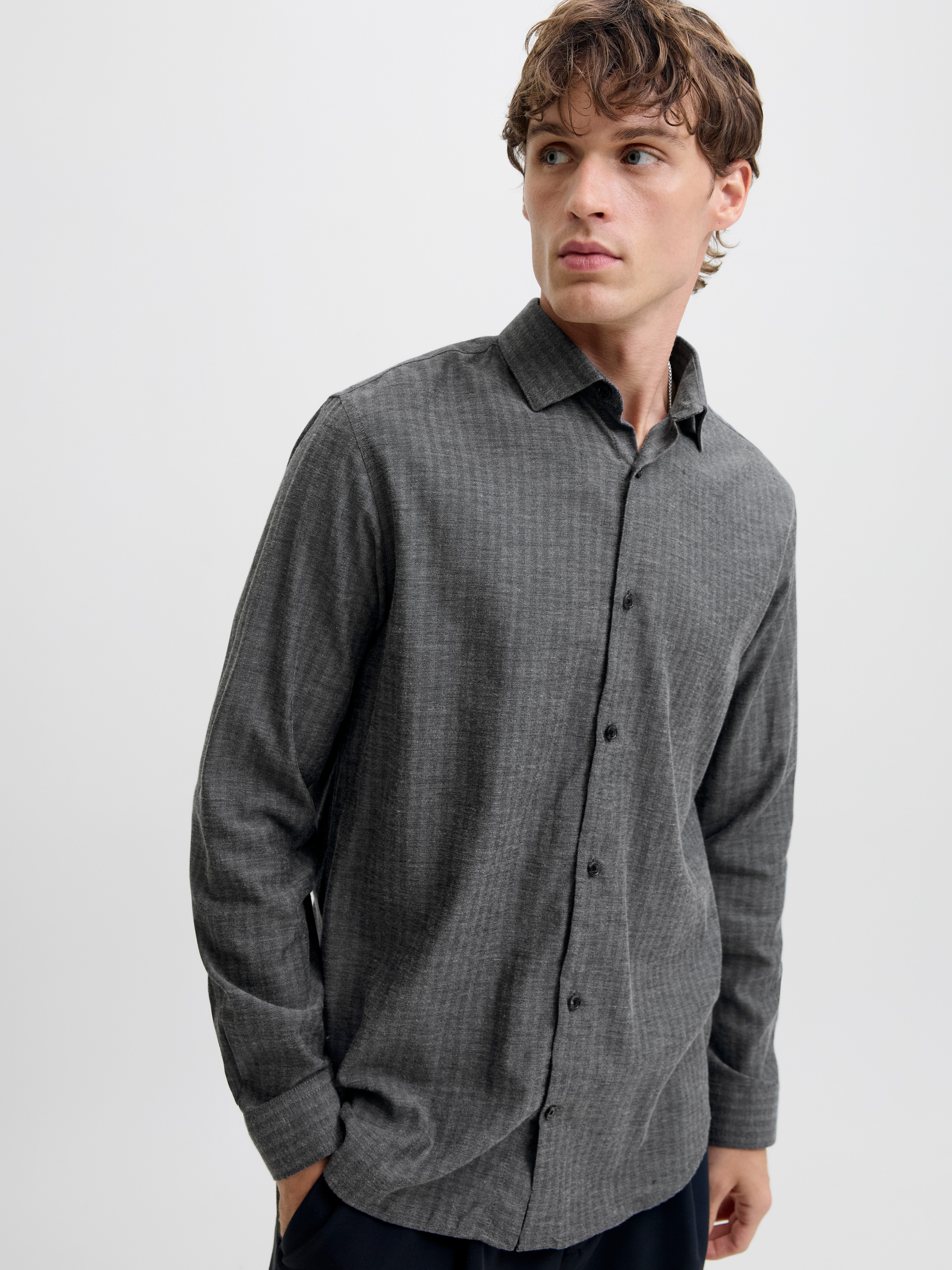 Jack & Jones Langarmhemd JPRBLAPARKER MELANGE L/S SHIRT BF