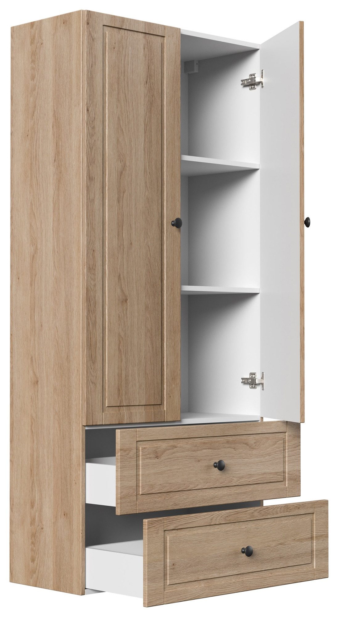 Magnolia Home Hängeschrank Badezimmer Hochschrank XL Cottage 176x80cm Eiche hell