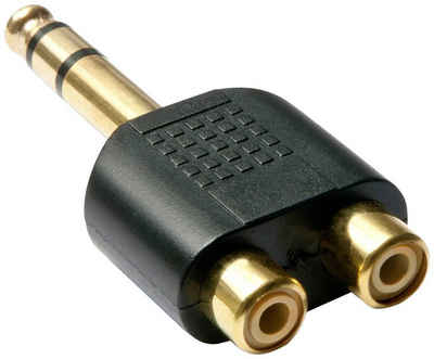 Lindy »LINDY 35623 Klinke / RCA Audio Adapter [2x RCA Buchse - 1x Klinkenstecker 6.3 mm (stereo)] Schwarz« Audio- & Video-Adapter