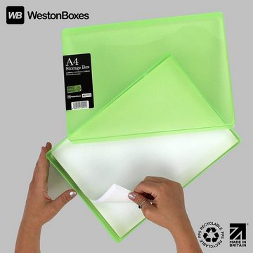 WestonBoxes Aufbewahrungsbox Variocolors A4 Aufbewahrungsbox grün transparent 312x225x57mm (5 St)