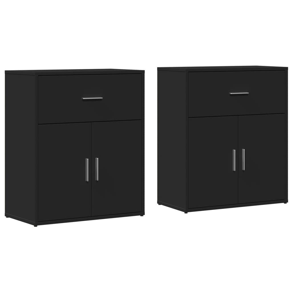 vidaXL Sideboard Sideboards 2 Stk. Schwarz günstig online kaufen