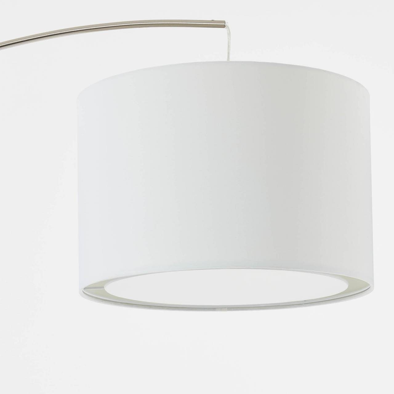 Brilliant Stehlampe Clarie, Lampe eisen/weiß 1x gee Bogenstandleuchte Clarie 60W, E27, 1,8m A60