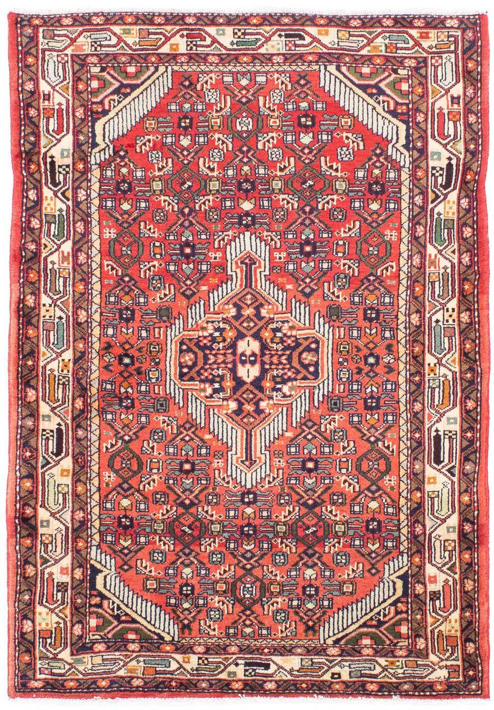 Orientteppich Perser - Nomadic - Handgeknüpft, cm - morgenland, 145 98 rechteckig, Zertifikat 10 Wohnzimmer, Höhe: x rot, mit Einzelstück mm