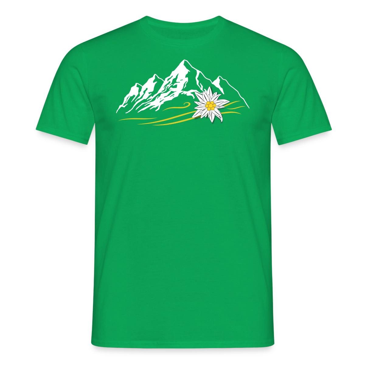 Spreadshirt T-Shirt Berglandschaft Bergliebe Alpen Mit Edelweiß Männer T-Shirt (1-tlg)