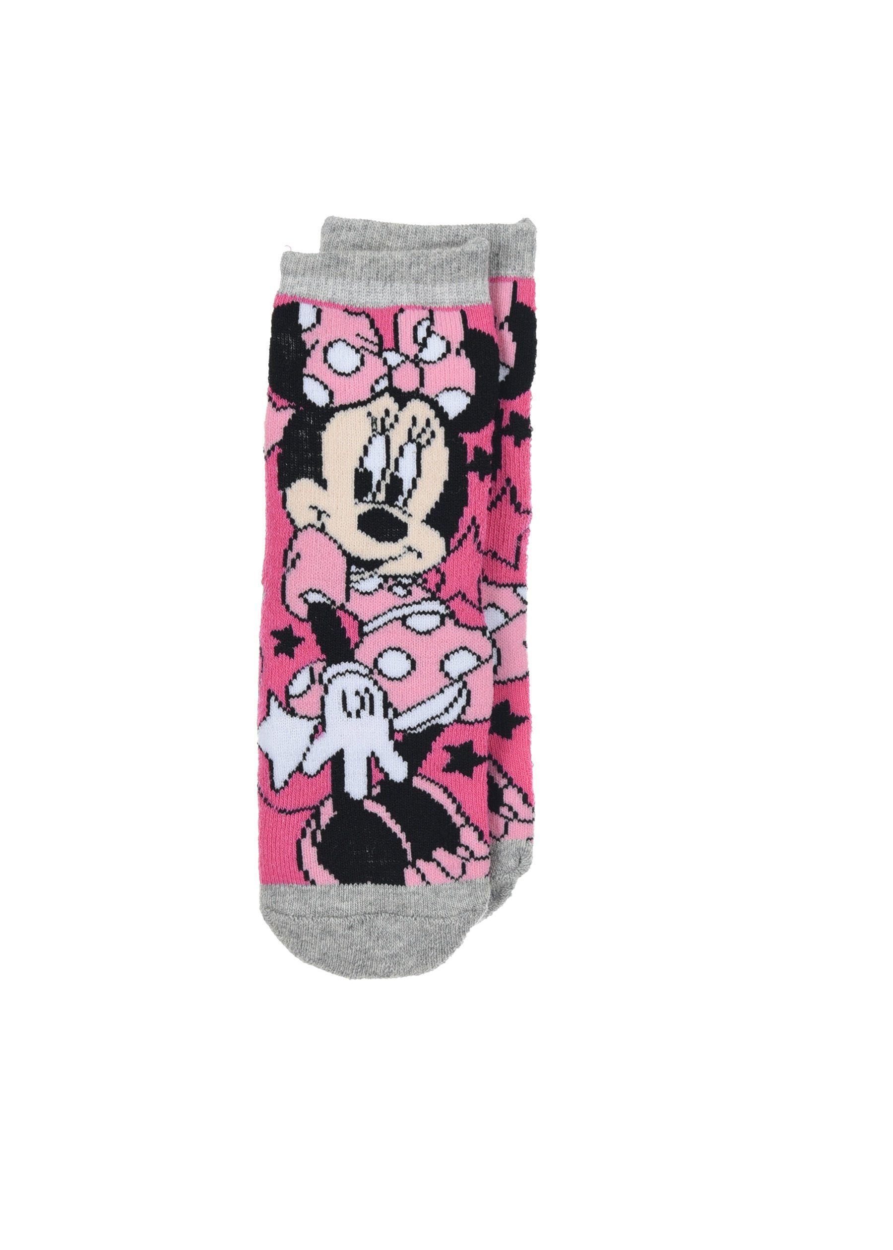 Disney Minnie Mouse Mädchen Strümpfe mit Gummi-Noppen (2-Paar) ABS-Socken Kinder Socken