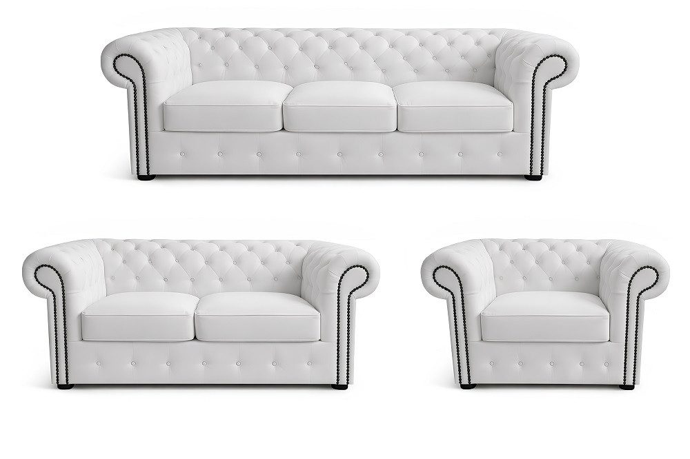 JVmoebel Chesterfield-Sofa Chesterfield Sofa aus echtem Rindsleder in eleganter Optik, Made in Europa
