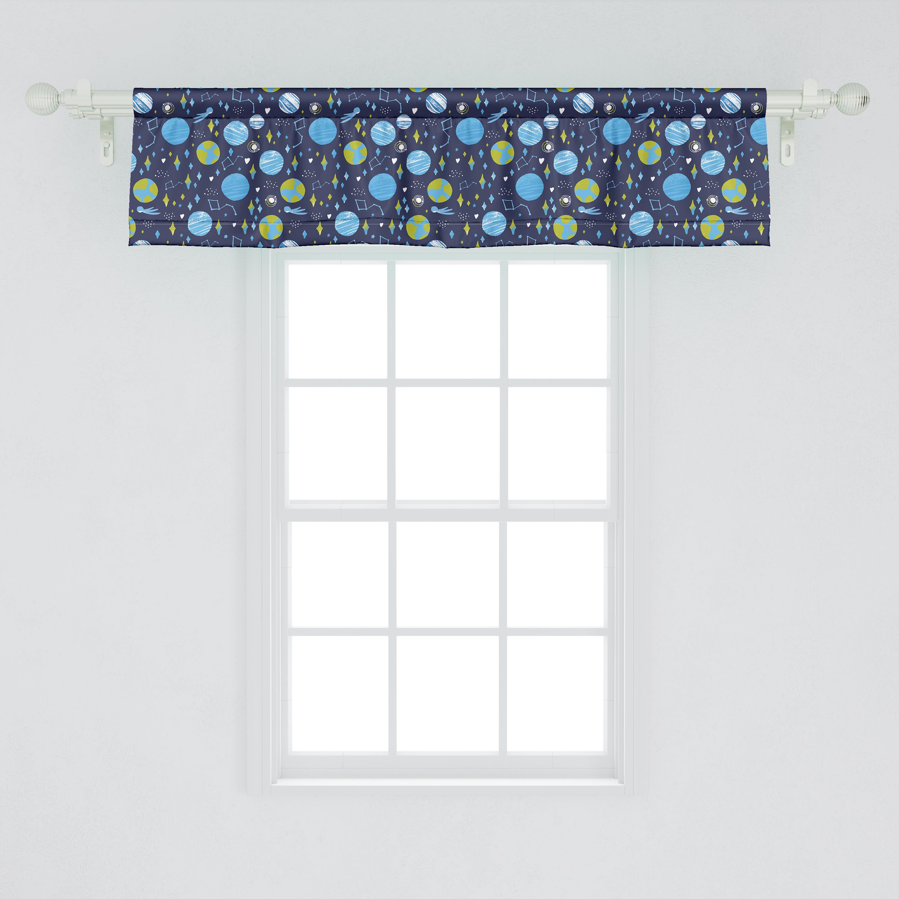 Scheibengardine Vorhang Volant Drawn Hand Dekor Stangentasche, für Elements mit Fliegen Microfaser, Schlafzimmer Abakuhaus, Küche Platz