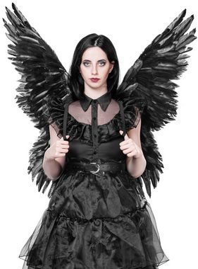 Hasbro Kostüm-Flügel Große Engels Flügel schwarz für Karneval Halloween, Imposante Federflügel für Elfen und Engel Kostüme