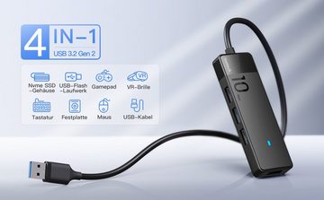 Inateck Laptop-Dockingstation USB Hub 4 Port, USB Verteiler, USB 3.2 Gen 2