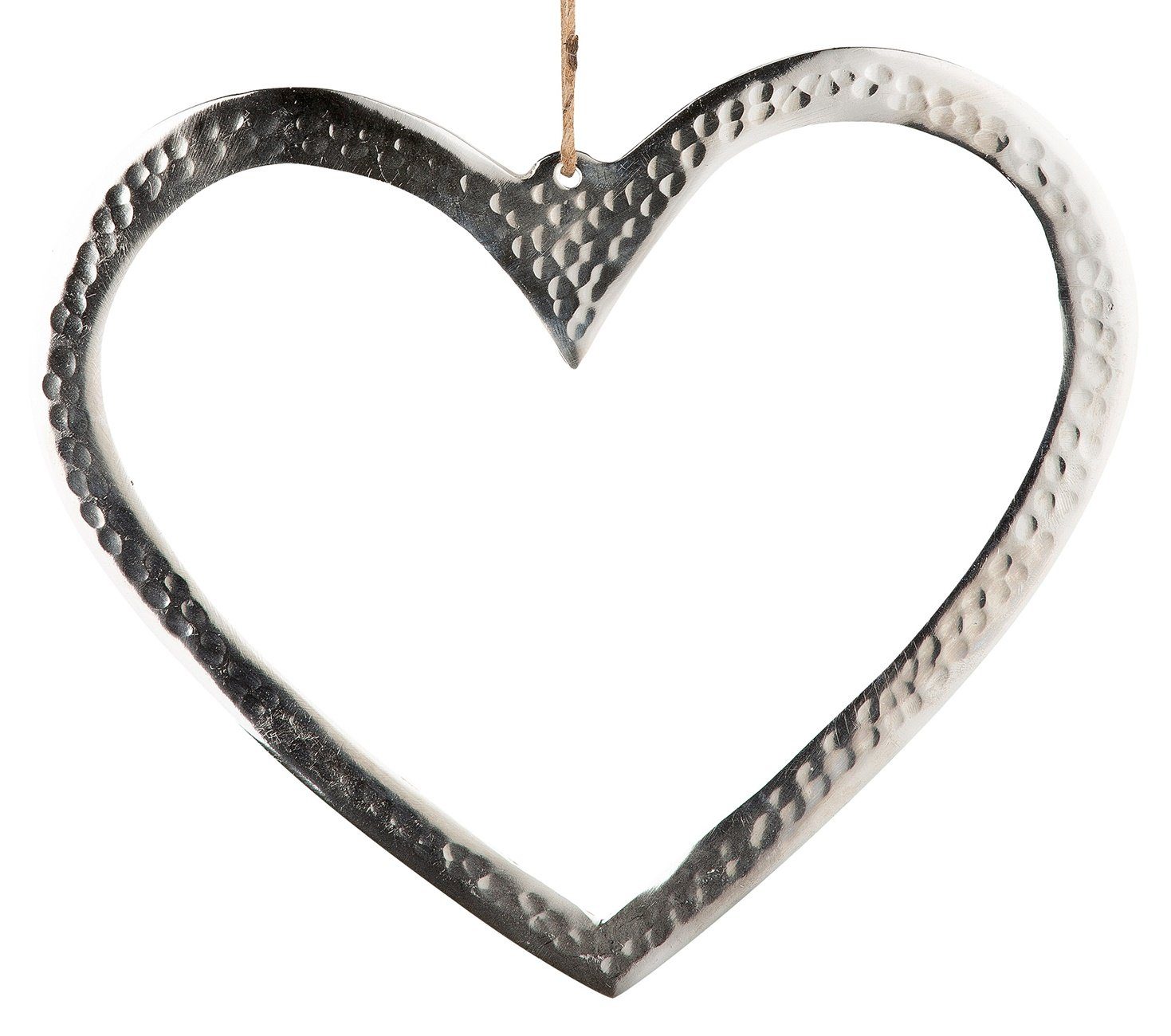 dekojohnson Hängedekoration Fensterdeko Herz zum Hängen Aufhänger silber 16cm (1 St)