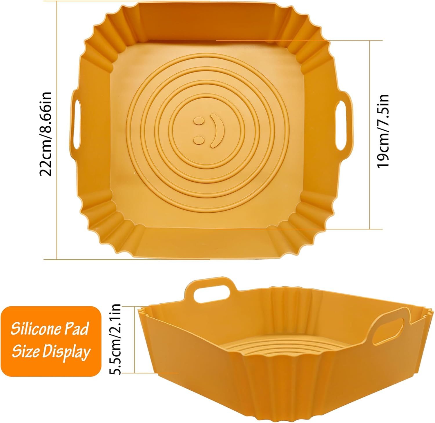 FELIXLEO Silikonform Silikonformen für Heißluftfritteuse Wiederverwendbare Korb & Backform, (4-tlg)