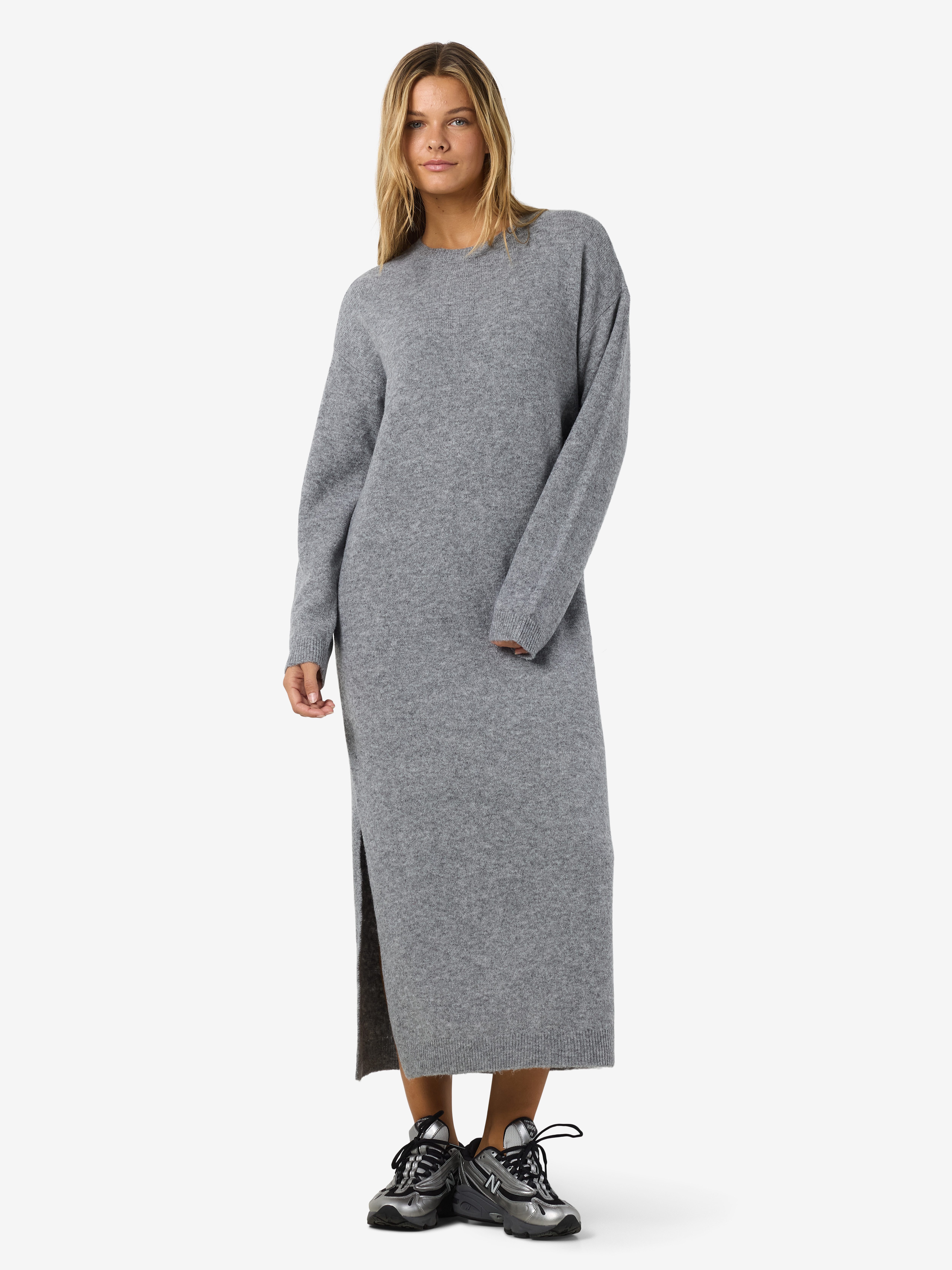 Noisy may Strickkleid NMLIZETTE L/S MIDI KNIT DRESS NOOS Materialmix, regular fit, mit Wolle