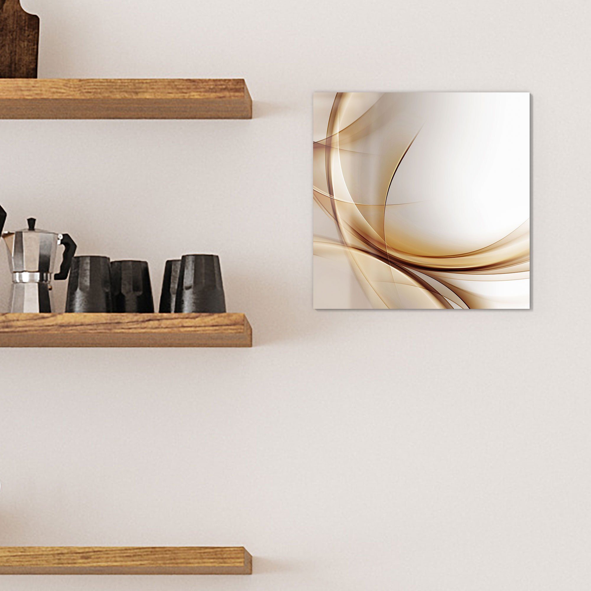 DEQORI Magnettafel 'Elegante Goldene Wellen', Whiteboard Pinnwand beschreibbar