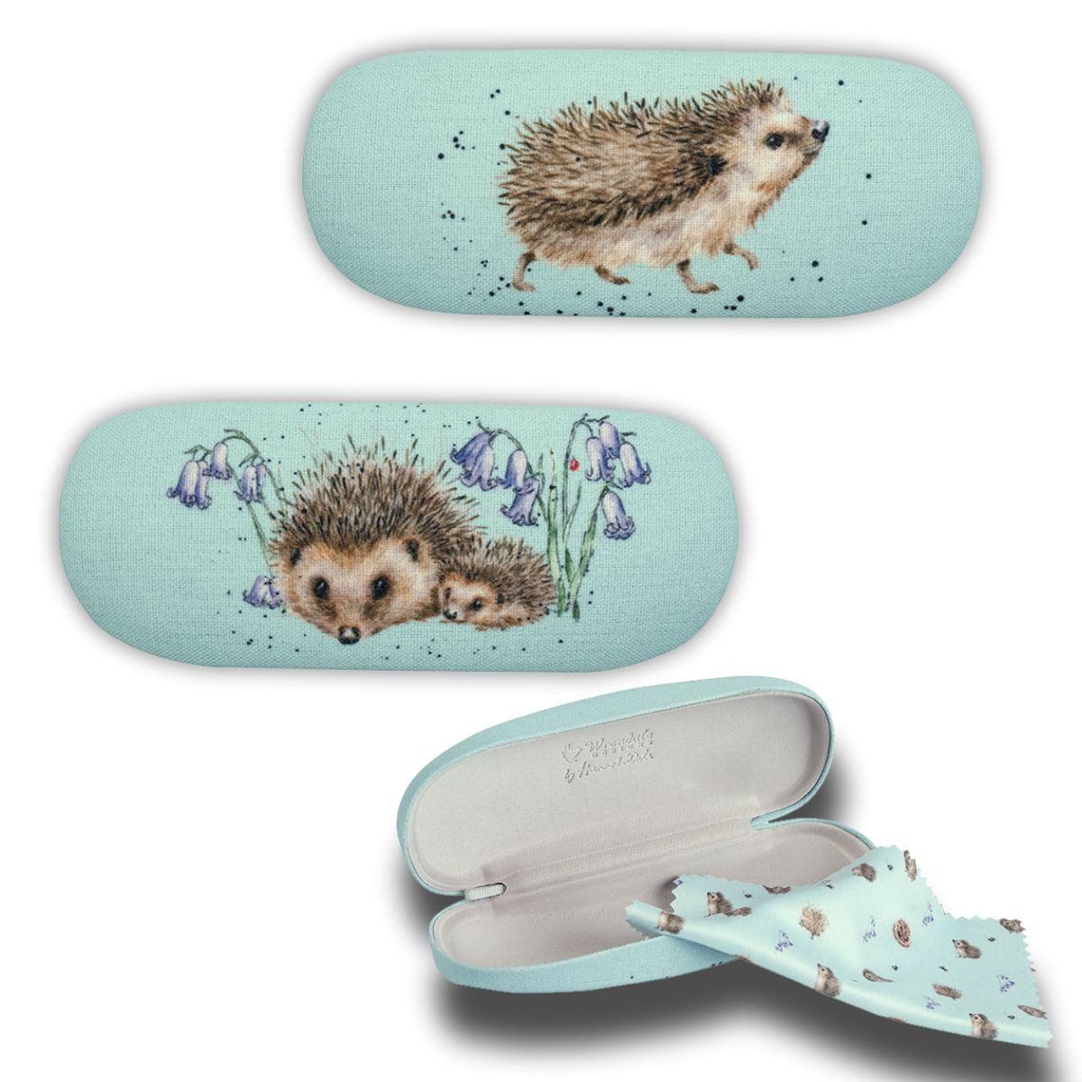 Wrendale Brillenetui Wrendale Designs Brillenetui Hardcase Igel-Liebe mit Putztuch