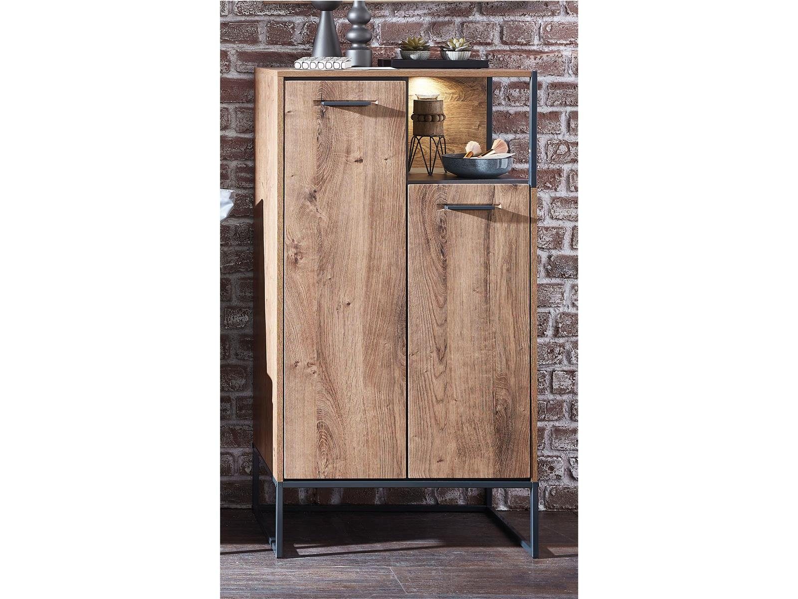 möbelando Schuhschrank Manhattan Moderner Schuhschrank mit 2 Holztüren