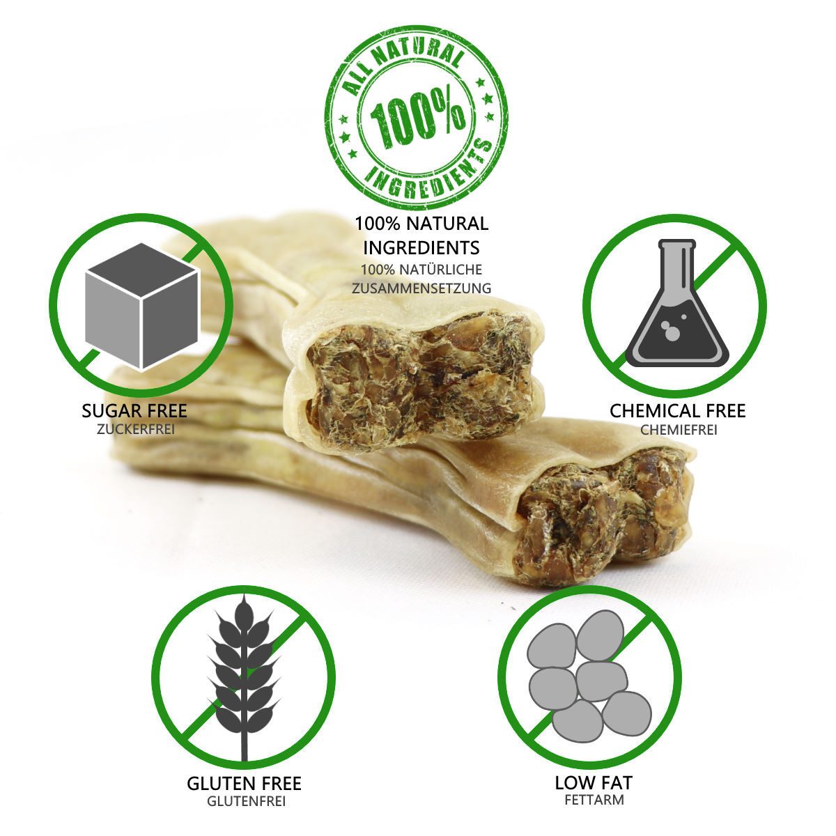 DOGBOSS DOGBOSS Kauknochen 100% Natur Cistus Pansen. Welpe&Senior, 5er Set Cistus Incanus und Pansen, 5er Set 12 cm, Snack für: Hunde, aus 100% natürlichen Zutaten