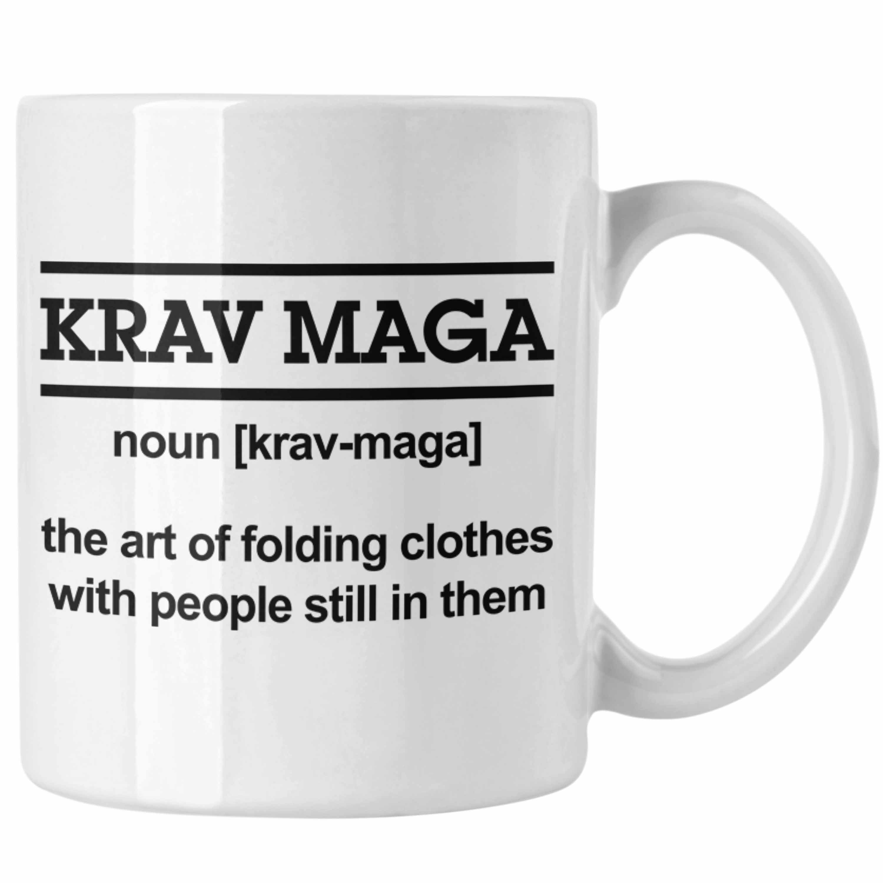 Weiss Tasse Maga Krav Tasse Kampfsport Trendation Spruch Geschenk