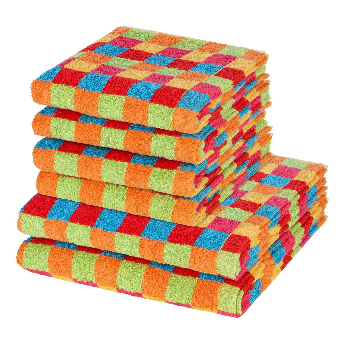 Cawö Handtuch Set Lifestyle, Walkfrottee (Spar-Set, 6-St), 4 X Handtuch 2 X Duschtuch im Set - Baumwolle - Saugstark