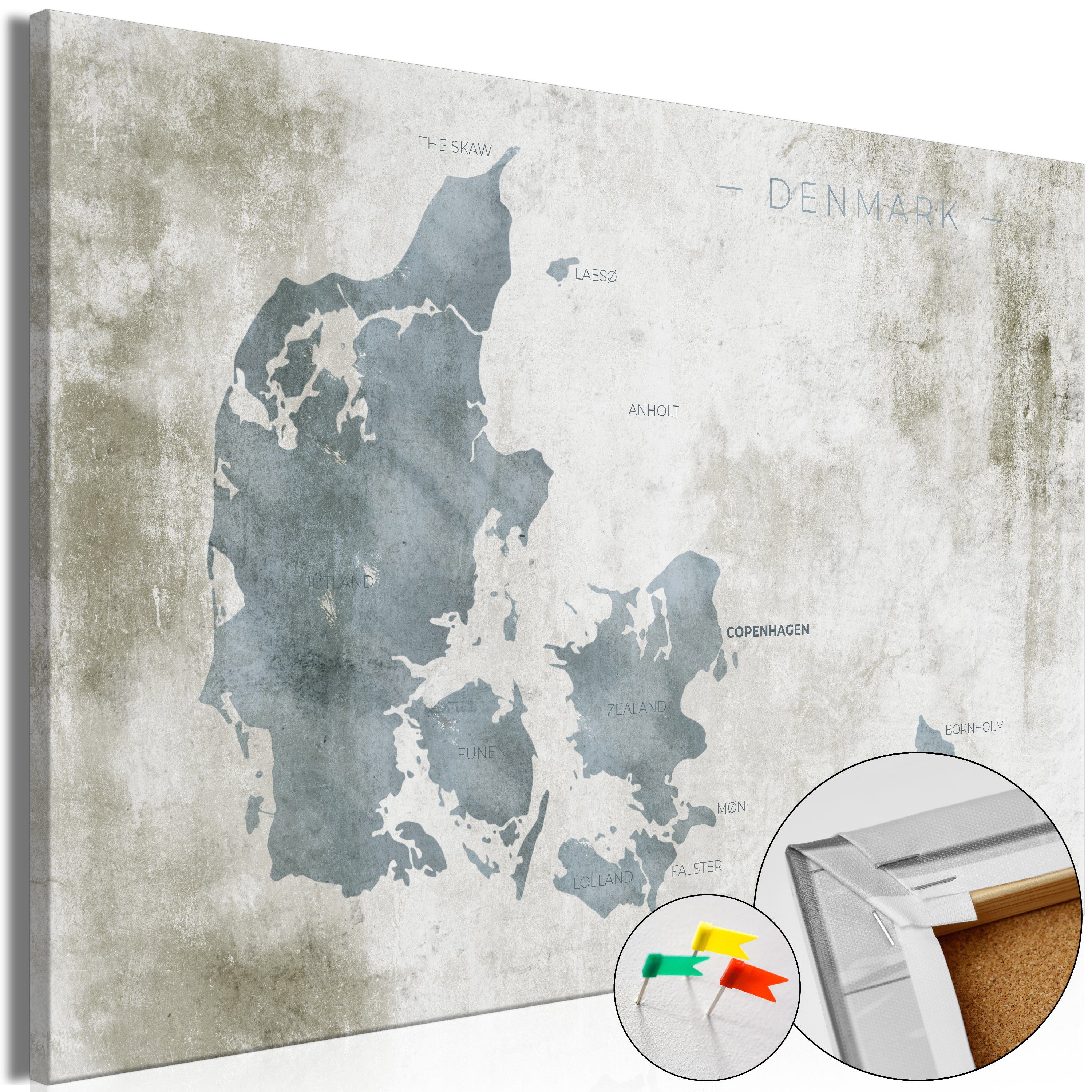 Artgeist Pinnwand Scandinavian Blue [Cork Map]