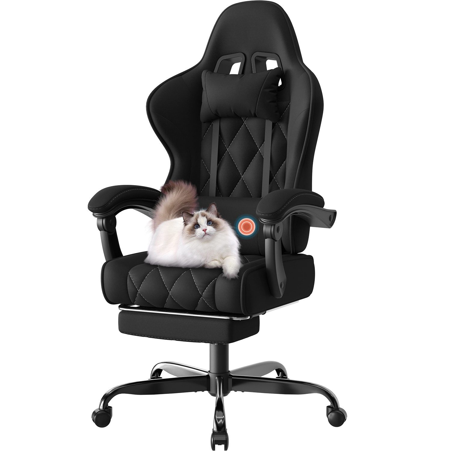 HOMALL Gaming-Stuhl Massage-Bürostuhl aus Stoff mit Fußstütze und Kopfstütz günstig online kaufen