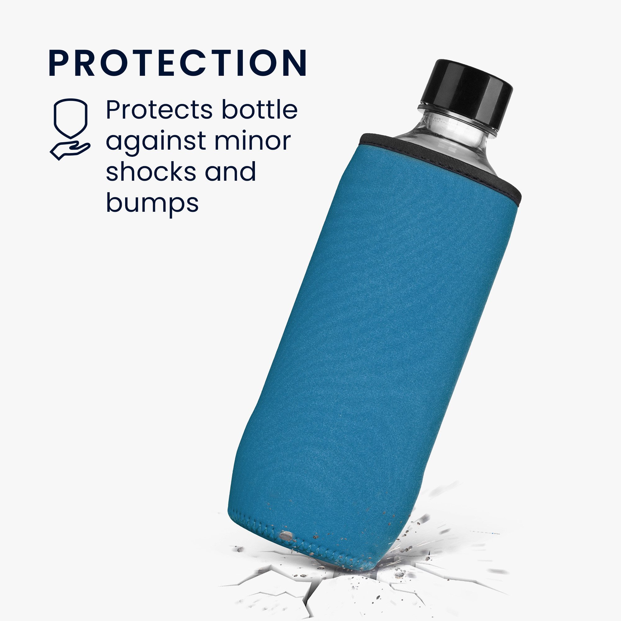 kwmobile Kühltasche 2x Schutzhülle für SodaStream Glasflasche, Neopren Hülle - Flaschen Kühler für Wasser Karaffe in Hellblau Gelb