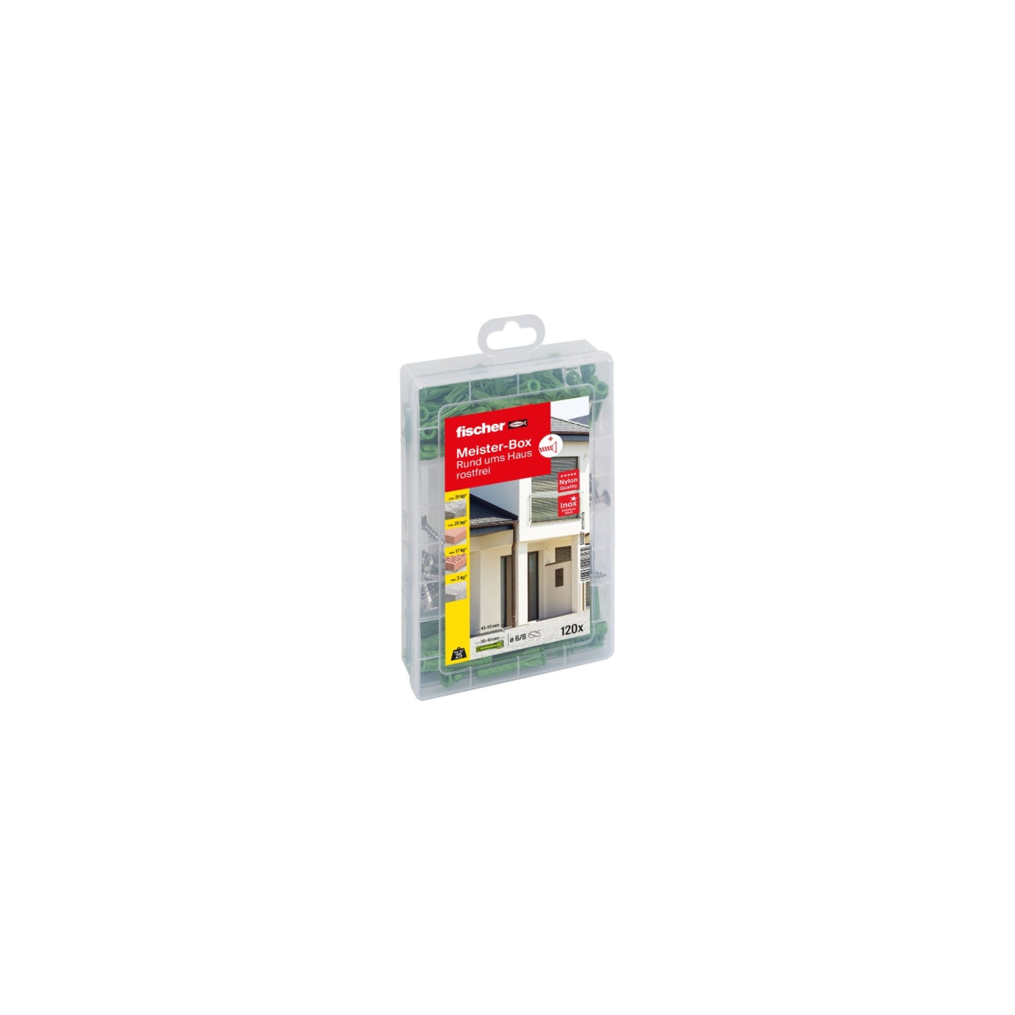 fischer Schrauben- und Dübel-Set fischer Meister-Box Rund ums Haus rostfrei + Schraube (120 Teile)