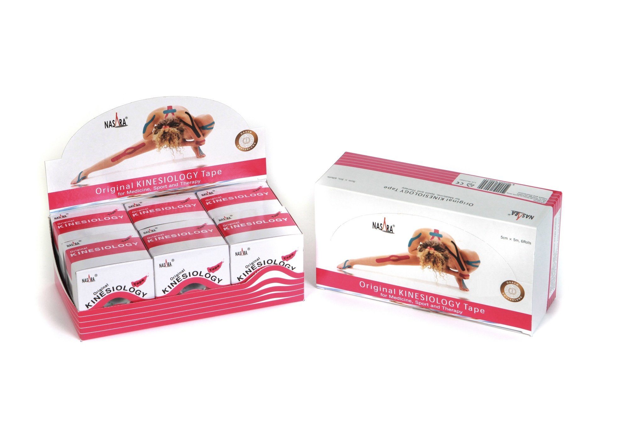 NASARA Kinesiologie-Tape 6er Displaybox in 12 Farben