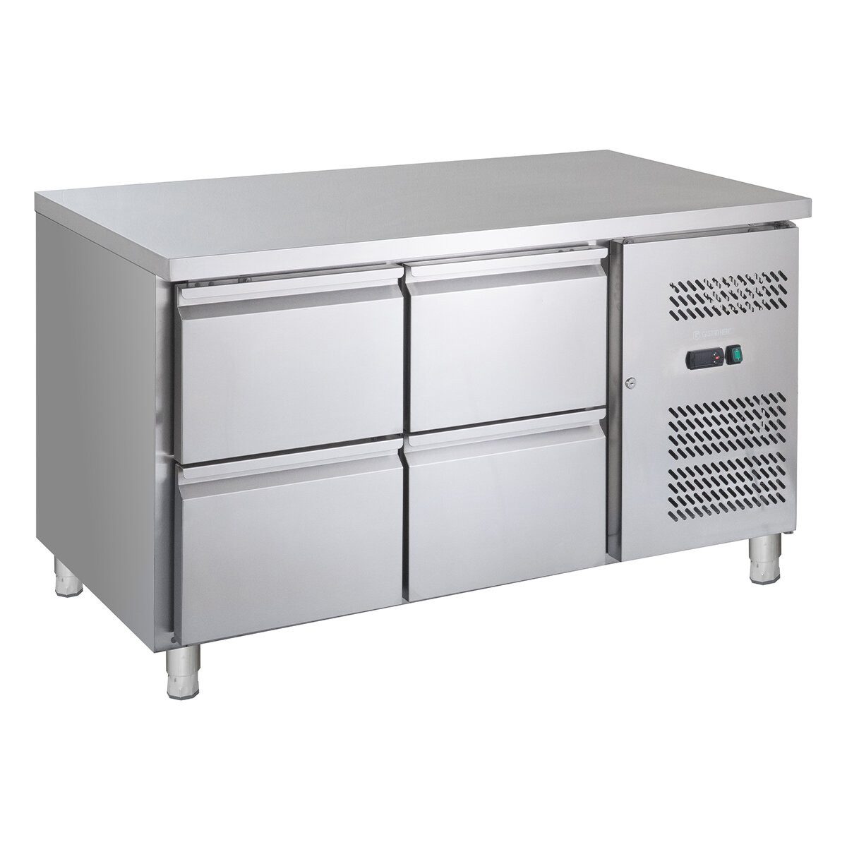 GastroHero Dönergrill Kühltisch Edelstahl GN 1/1 mit 4 Schubladen, 275 W