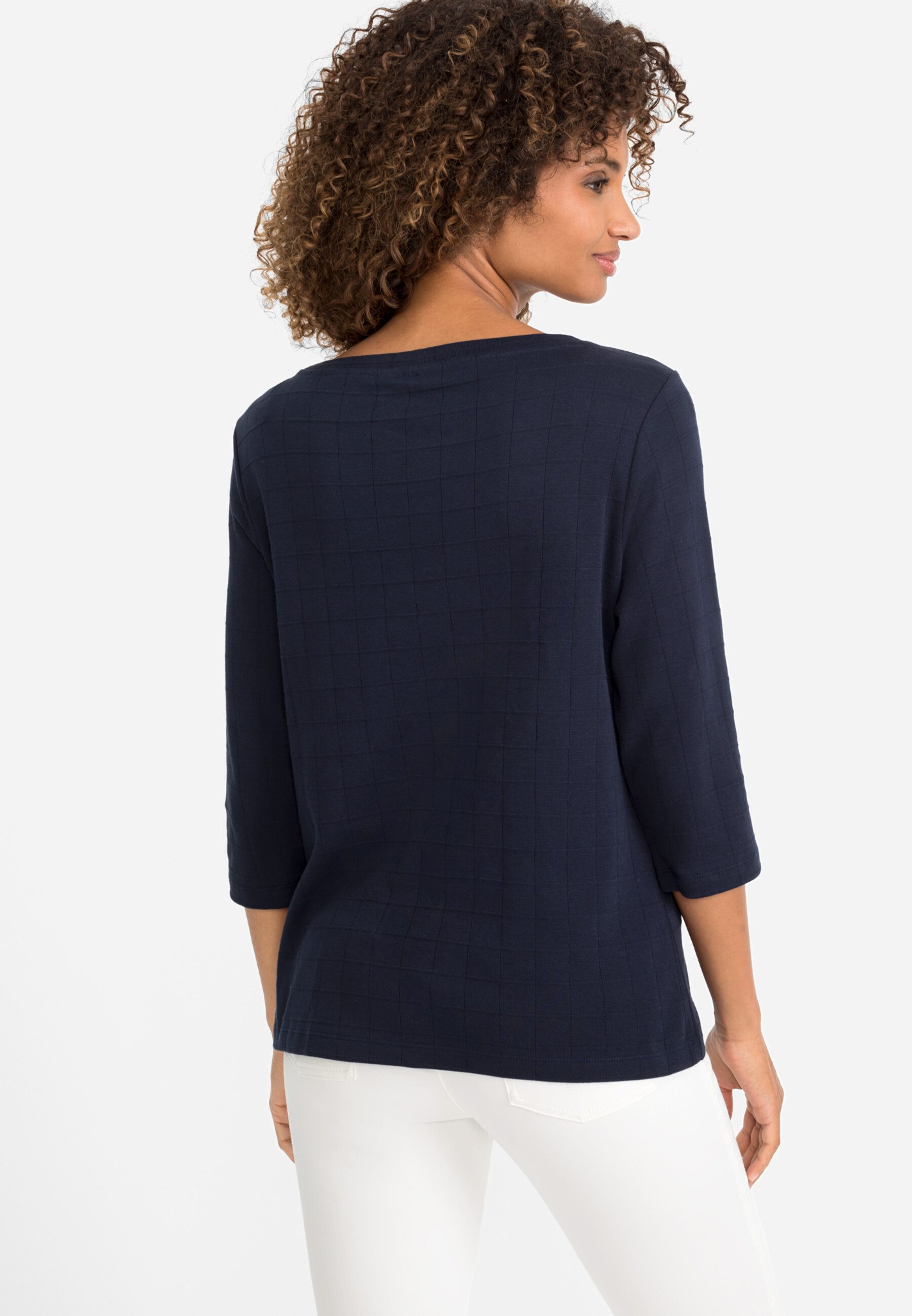 Olsen 3/4-Arm-Shirt mit Karomuster