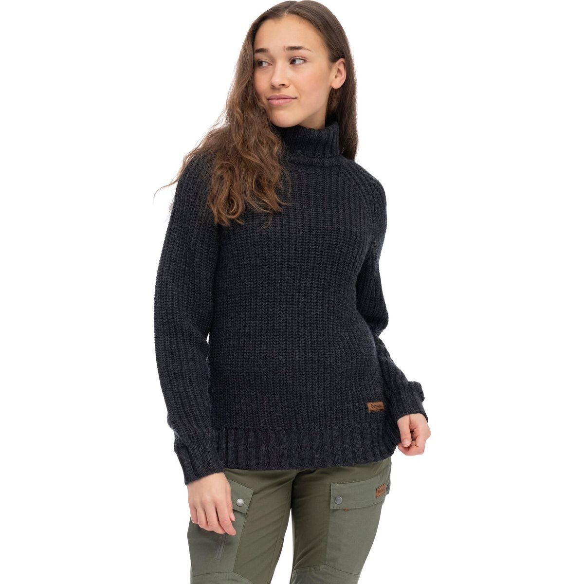 Bergans Fleecejacke Nordmarka Merino High Neck Jumper Women Warmer Damenpullover aus 100 % Merinowolle mit hohem Kragen und