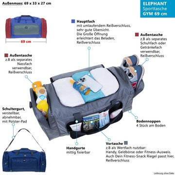 ELEPHANT Sporttasche groß Saunatasche Reisetasche Trainer XL 69 cm, 55 Liter Gym Tasche Fußballtasche XXL + Trinkflasche