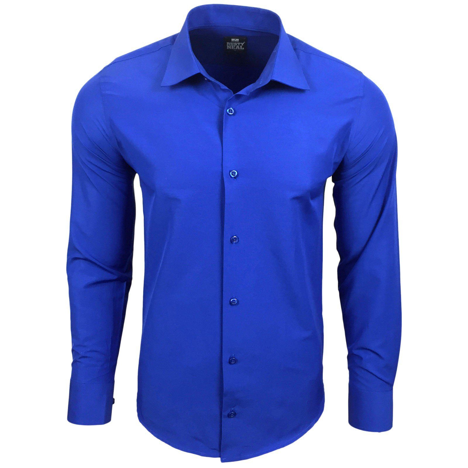 Rusty Neal Langarmhemd in einfarbigem Design