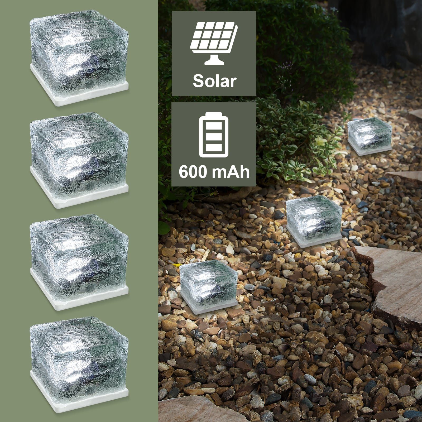 EAXUS LED Solarleuchte LED Eiswürfel Solar günstig online kaufen